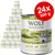 Wolf of Wilderness Green Fields, 24x800 g dåser. Tekst: 100% grain-free, Green Fields, lamb with fruits of the forest, roots and wild herbs. Stor dåse foran, stablede dåser bagved. Wolf of Wilderness Green Fields, 24x800 g dåser. Tekst: 100% grain-free, Green Fields, lamb with fruits of the forest, roots and wild herbs. Stor dåse foran, stablede dåser bagved.