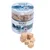 Burk med Wolf of Wilderness Blue River, frystorkad 100 % laxfilé. Flera kubformade bitar synliga utanför burken. Text: Freeze Dried, Blue River, 100% Salmon Fillet.