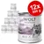 Little Wolf of Wilderness Wild Hills 12×800 g, 100% grain-free. Konzervy s nápisom Duck & Veal with fruits of the forest, roots and wild herbs. Viditeľná značka a hmotnosť.