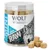Wolf of Wilderness Mini RAW Freeze-Dried Snack mit Lachsfilet, für kleine Hunde. Verpackung zeigt Wolf und Produktwürfel.