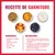 Recette pour garnir un KONG : liste des ingrédients avec croquettes, snacks KONG, KONG Easy Treat, yaourt grec, morceaux de pomme et myrtilles, ainsi qu’un guide de préparation.