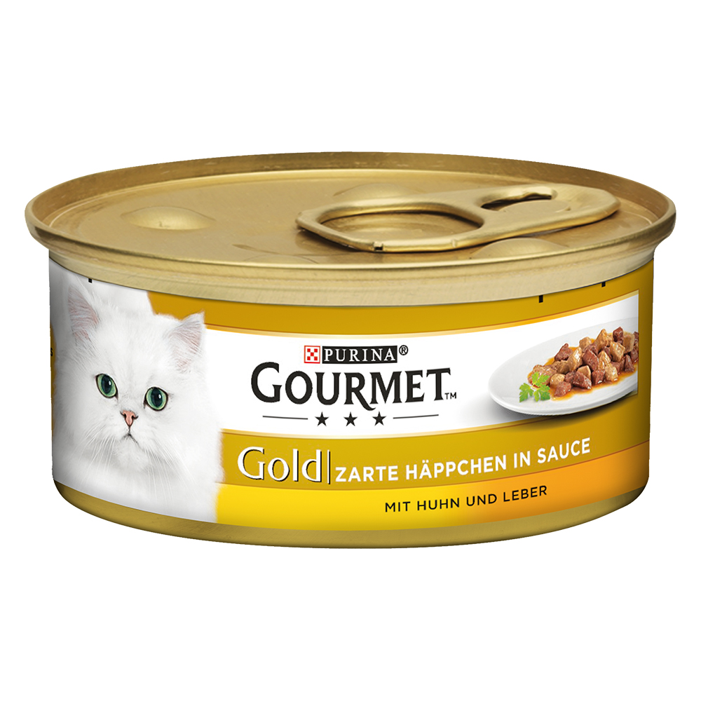 Fotografie produktu: Gourmet Gold konzervy jemné kousky 48 x 85 g - losos & kuře