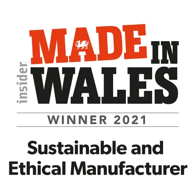 Made in Wales Winner 2021 for Sustainable and Ethical Manufacturer, as awarded by Insider.