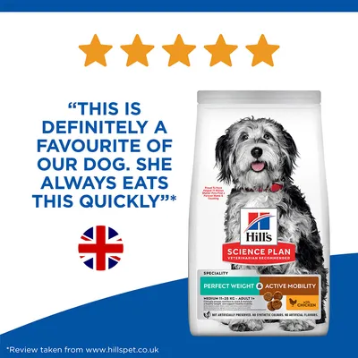 Hill's Science Plan Perfect Weight & Active Mobility Adult 1+ Medium with Chicken