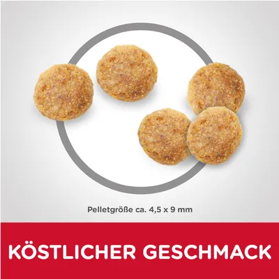 Dimensiunea granulei aprox. 4,5 x 9 mm. Gust delicios.