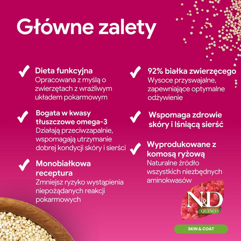 Farmina N&D Quinoa Adult Skin & Coat ze śledziem i kokosem
