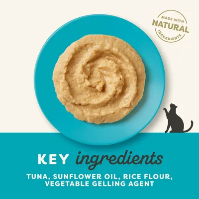 Key ingredients: tuna, sunflower oil, rice flour, vegetable gelling agent. Made with natural ingredients.