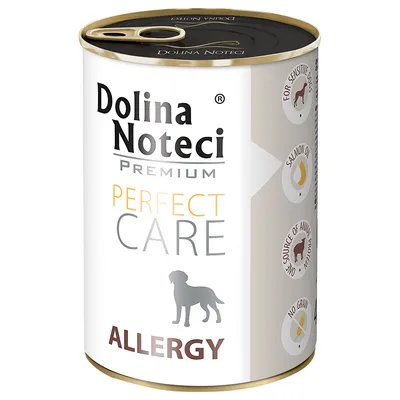 Dolina Noteci Premium Perfect Care Allergy. Для чувствительных собак, с лососевым маслом, животным белком и без зерна.