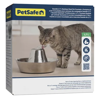 PetSafe® Seaside rozsdamentes acél macska itatókút