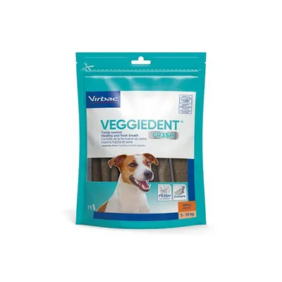 Virbac Veggiedent FR3SH gebitsverzorgende kauwsticks voor honden, tandsteencontrole, frisse adem, geschikt voor kleine honden 5-10kg. VOHC-gecertificeerd.