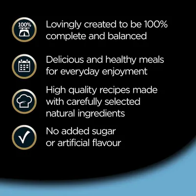 Product features: 100% complete and balanced, delicious healthy meals for everyday enjoyment, high quality recipes with natural ingredients, no added sugar or artificial flavour.