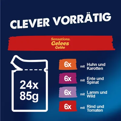 Sparpaket Felix "Sensations" Pouches 48 x 85 g - Geschmacksvielfalt vom Land in Gelee Sparpaket Felix "Sensations" Pouches 48 x 85 g - Geschmacksvielfalt vom Land in Gelee