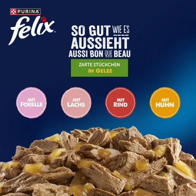  Sachets Felix pour chat : 3 + 1 paquet offert ! - "Aussi bon qu'il en a l'air" Mix III 4 x (24 x 85 g)