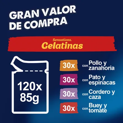 Felix Sensations 120 x 85 g  - Jumbopack - Selección en gelatina