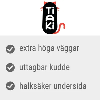 Tiaki. Extra höga väggar, uttagbar kudde, halksäker undersida.