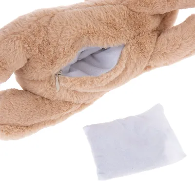 Plüschspielzeug mit Reissverschluss und herausnehmbarem Innenkissen, geeignet für individuelle Befüllung.