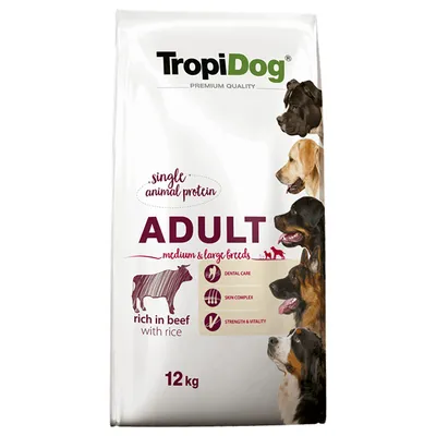 Tropidog Premium Adult Medium & Large Βοδινό & Ρύζι