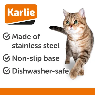 Karlie Ascar Stainless Steel Cat Bowl Karlie Ascar Stainless Steel Cat Bowl