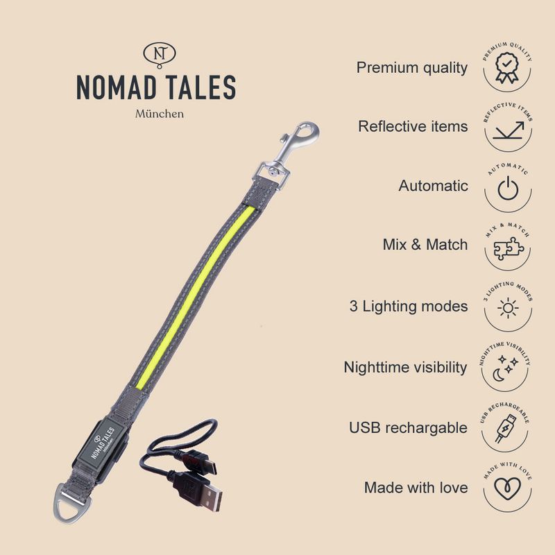 Correa USB LED Nomad Tales Spirit amarillo neón y gris