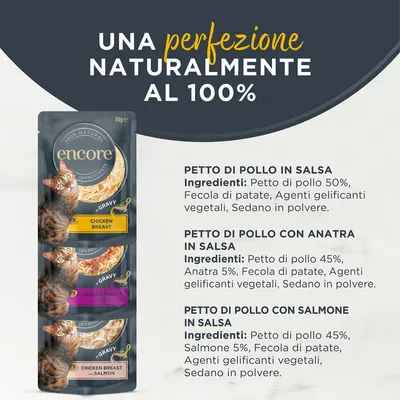 Encore in salsa Pacco misto in buste 20 x 50 g Umido gatto
