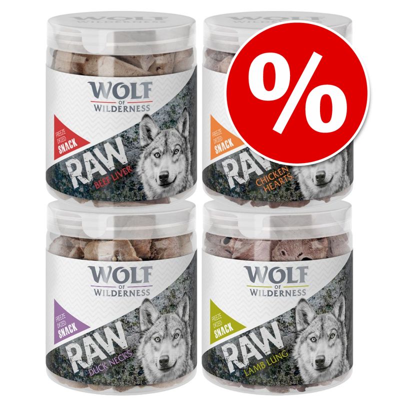 Wolf of Wilderness RAW snacks liofilizados premium - Pack Ahorro 4 unidades