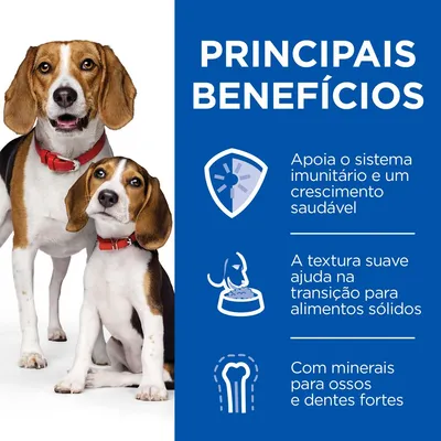 Principais benefícios: apoia o sistema imunitário e crescimento saudável, textura suave ajuda na transição para alimentos sólidos, com minerais para ossos e dentes fortes.