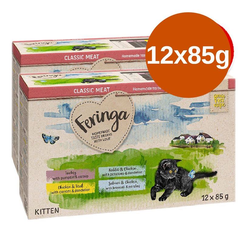 Feringa Classic Meat Menü Kitten tasakos gazdaságos csomag 24 x 85 g