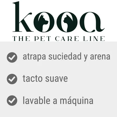 kooa THE PET CARE LINE. Atrapa suciedad y arena, tacto suave, lavable a máquina.