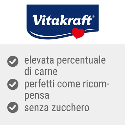 Vitakraft. elevata percentuale di carne, perfetti come ricompensa, senza zucchero