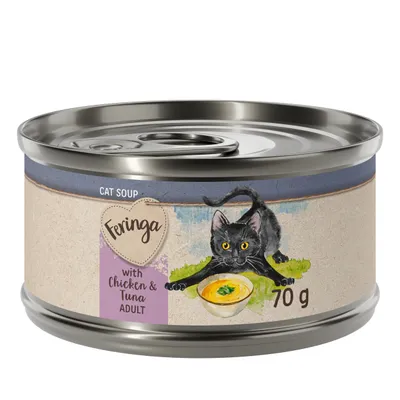 Feringa Cat Soup mit Huhn und Thunfisch, für erwachsene Katzen, 70 g Dose.