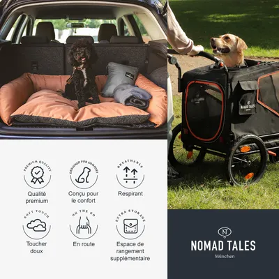 Nomad Tales Spirit Siège auto pour chien, gris/bleu
