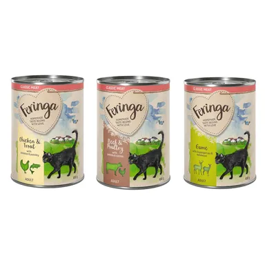 Blandat provpack: Feringa Classic Meat 6 x 400 g  Mixpack III (3 sorter): Vilt, Nötkött & fjäderfä, Kyckling & öring
