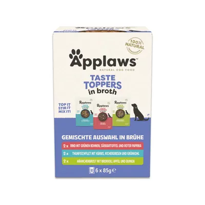 Applaws Taste Toppers 6 x 85 g - Probiermix in Brühe Applaws Taste Toppers 6 x 85 g - Probiermix in Brühe