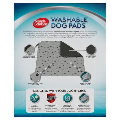 Simple Solution tappetini lavabili per cani con retro impermeabile, superficie assorbente, doppia cucitura resistente e protezione multistrato. Ecologici e lavabili in lavatrice.
