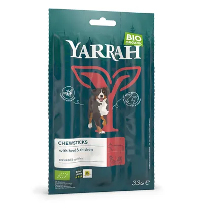 Lot Yarrah Bio Puppy pour chiot - croquettes (2 kg) + boîtes (2 x 400 g) + friandises (9 x 11 g)