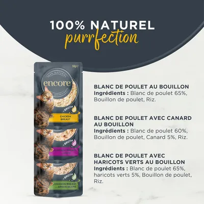 Lot mixte Encore en bouillon 10 x 50 g sachets pour chat