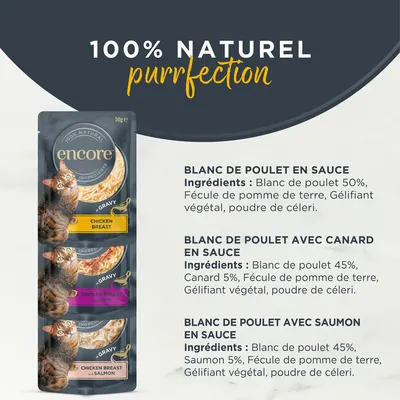 Lot mixte Encore en sauce 5 x 50 g sachets pour chat
