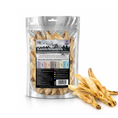 Voordeelpakket George & Bobs Hondensnacks 3 x 200 g - Konijnenoren zonder vacht Voordeelpakket George & Bobs Hondensnacks 3 x 200 g - Konijnenoren zonder vacht