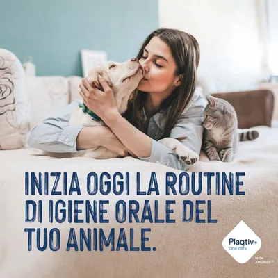 Inizia oggi la routine di igiene orale del tuo animale. Plaqtiv+ oral care con Xpersiv. Inizia oggi la routine di igiene orale del tuo animale. Plaqtiv+ oral care con Xpersiv.