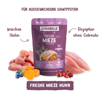 Sanabelle Freshe Mieze 10 x 100 g - Huhn Sanabelle Freshe Mieze 10 x 100 g - Huhn