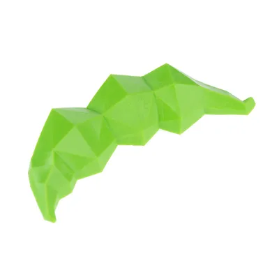 Grønt legetøj i geometrisk form af plast, egnet til kæledyr.