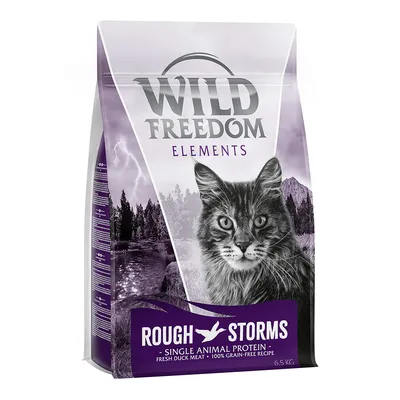 Wild Freedom Elements Rough Storms kissanruoka, yksittäinen eläinproteiini, tuoretta ankanlihaa, 100 % viljaton resepti, 6,5 kg pakkaus.
