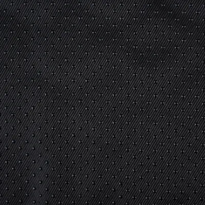 Schwarzes, gepunktetes Textilmaterial mit diagonaler Struktur, geeignet für Tierzubehör oder Polsterung.