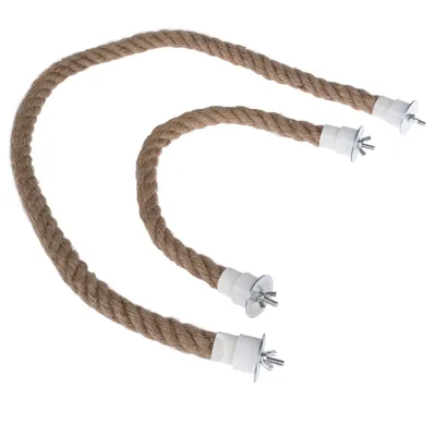 Replacement rope made from natural material with three fastening elements made of metal and plastic, suitable for scratching posts.