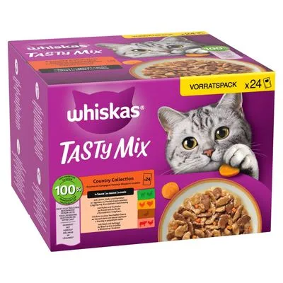 Gemengd Pakket Whiskas Tasty Mix Portiezakjes 48 x 85 g Kattenvoer