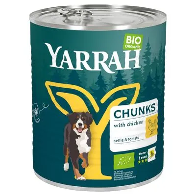 Yarrah Bio Brokken Bio Kip met Bio Brandnetel & Bio Tomaten in Saus