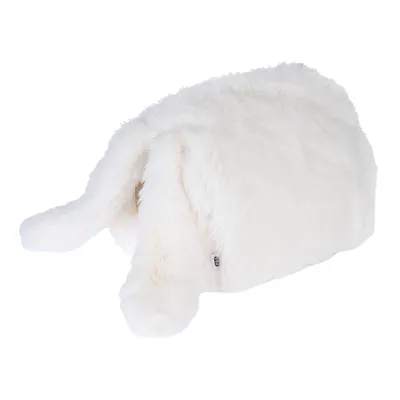 Weisse, flauschige Höhle mit zwei Eingängen und einem kleinen Etikett an der Seite. Geeignet als Rückzugsort oder Schlafplatz.