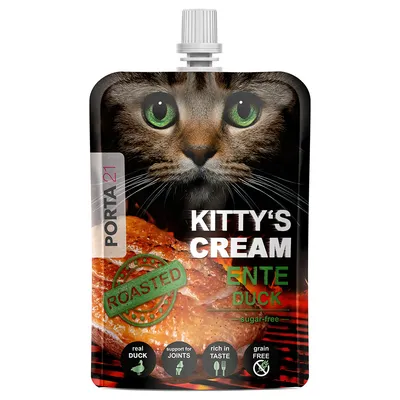 Porta21 Kitty's Cream Ente, geröstet, zuckerfrei, mit echter Ente, unterstützt Gelenke, reich an Geschmack, getreidefrei.