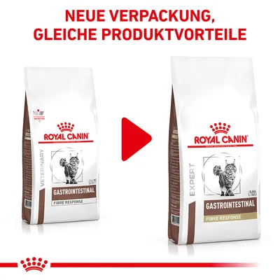 Royal Canin Gastrointestinal Fibre Response Katzenfutter. Neue Verpackung, gleiche Produktvorteile.