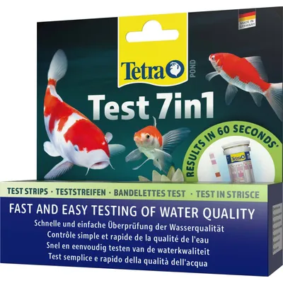 Tetra Pond Test 7in1 teststrimler til hurtig og nem kontrol af vandkvaliteten, resultater på 60 sekunder, Made in Germany. Tetra Pond Test 7in1 teststrimler til hurtig og nem kontrol af vandkvaliteten, resultater på 60 sekunder, Made in Germany.